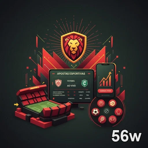 Ilustração de Explore slots e jogos ao vivo com a 56w