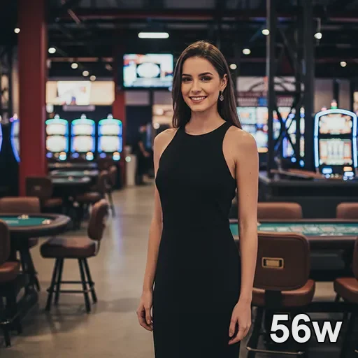 Ilustração de Explore slots e jogos ao vivo com a 56w